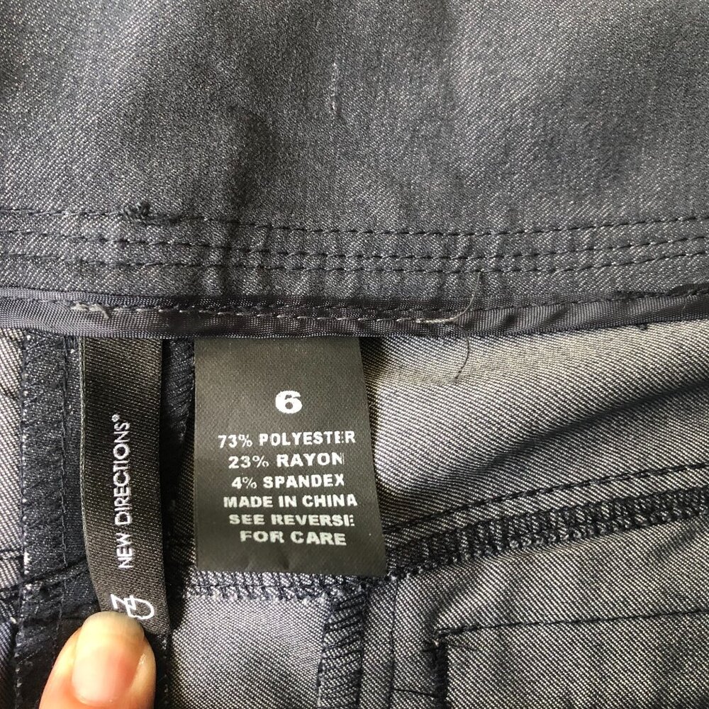 New Directions Dark Navy Pants Women’s 6 Denim Look Dress Pants Straight Leg NWT - Picture 7 of 8